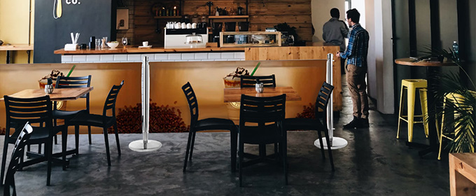 Cafe banners in use