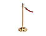 elegance stanchion with a ball top, dome base, and a Polished brass finish