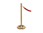 elegance stanchion with a ball top, dome base, and a satin brass finish