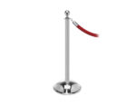 elegance stanchion with a ball top, dome base, and a satin stainless finish