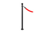 Elegance stanchion with a ball top, fixed base, and black finish