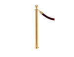 Elegance stanchion with a ball top, fixed base, and polished brass finish