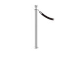 Elegance stanchion with a ball top, fixed base, and satin stainless finish