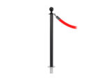 elegance stanchion with a ball top, removable base, and a black finish