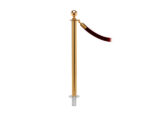 elegance stanchion with a ball top, removable base, and a satin brass finish