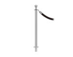 elegance stanchion with a ball top, removable base, and a satin stainless finish