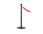 Elegance Stanchion with a ball top, sloped base, and a black finish