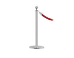 Elegance Stanchion with a ball top, sloped base, and a satin stainless finish