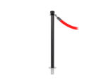 elegance stanchion with a crown top, removable base, and a black finish