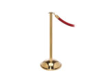 elegance stanchion with a flat top, dome base, and a Polished Brass finish