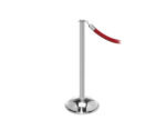 elegance stanchion with a flat top, dome base, and a Satin Stainless finish