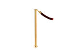 Elegance stanchion with a flat top, fixed base, and a polished brass finish