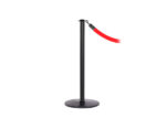 Elegance stanchion with a flat top, sloped base, and a black finish