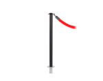 Elegance stanchion with a flat top, removable base, and a black finish