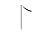 Elegance stanchion with a flat top, removable base, and a satin stainless finish