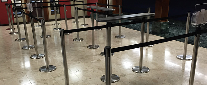 luxury stanchions in use