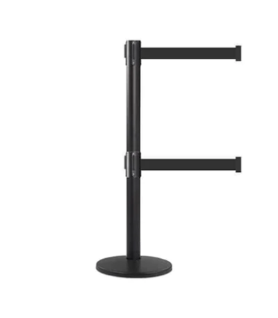 Twin Belted Stanchion - Black