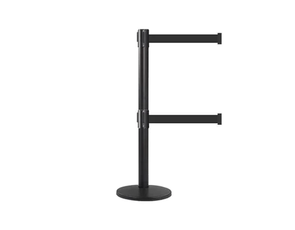 Twin Belted Stanchion - Black