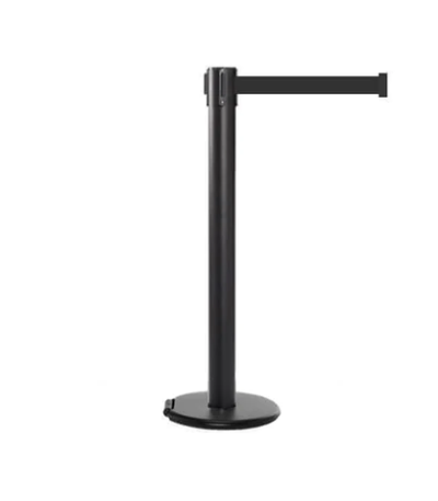 Long Belt Portable Stanchion - Black