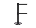 Twin Belted Portable Stanchion - Black