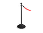 RopeMaster Stanchion with a ball top, dome base, and black finish