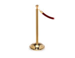 RopeMaster Stanchion with a ball top, dome base, and satin brass finish