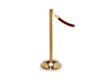 RopeMaster Stanchion with a crown top, dome base, and a satin brass finish