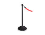 RopeMaster Stanchion with a crown top, dome base, and a black finish