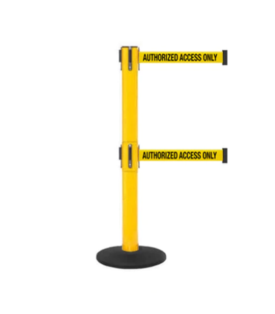 16ft Twin Safety Belt Barrier Yellow