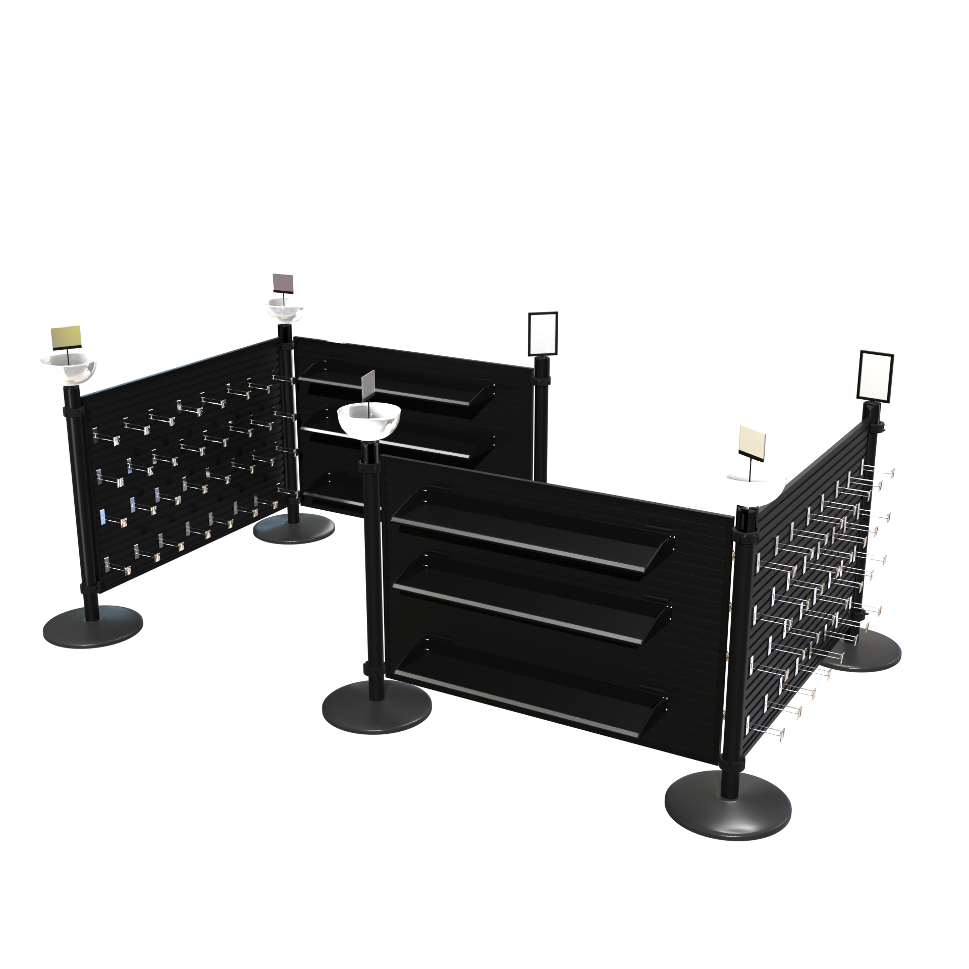 4 panel setup showing tactics to drive impulse sales