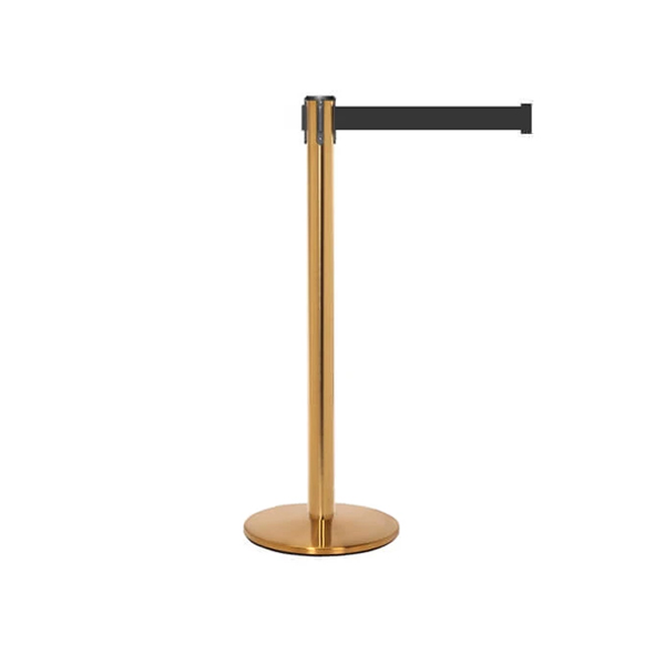 QueuePro 250 Satin Brass for belt barrier crowd control