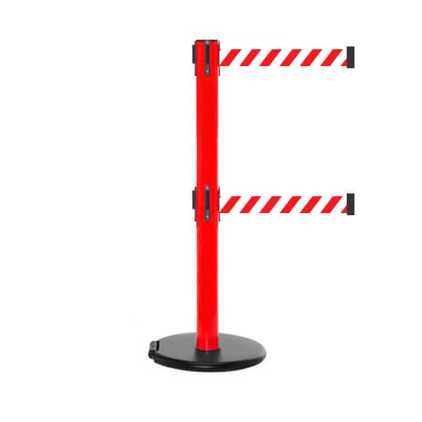 RollerSafety twin 250 Red Elevating Perimeter Safety with a Rolling Base