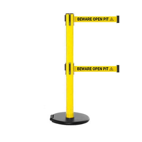 RollerSafety twin 250 Yellow Elevating Perimeter Safety with a Rolling Base