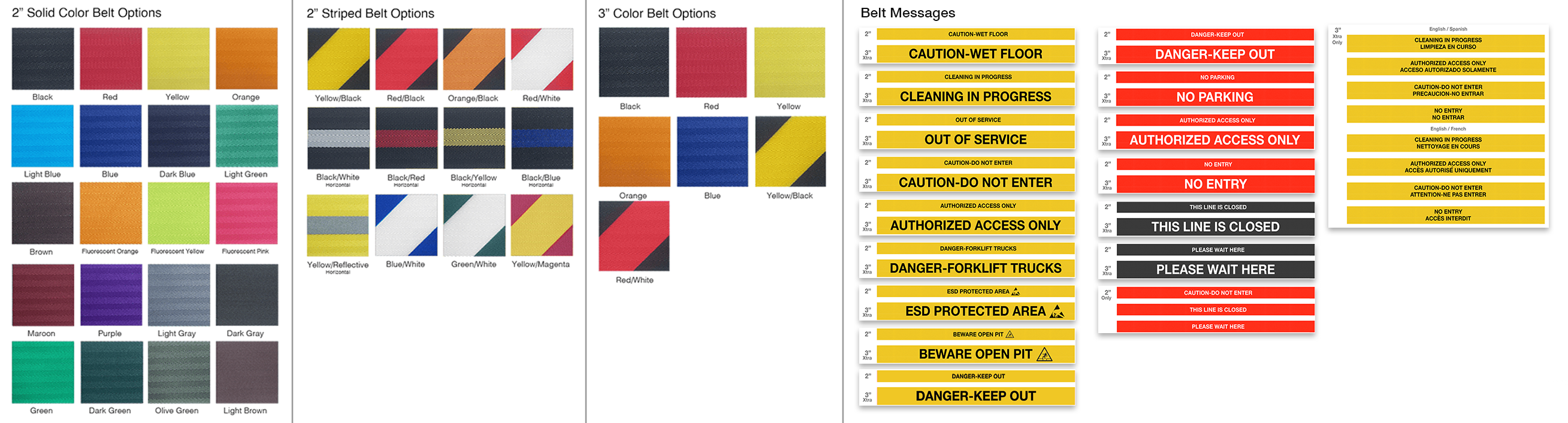 Color pallet and options for messages