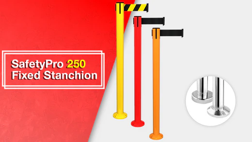 SafetyPro 250 fixed stanchion banner