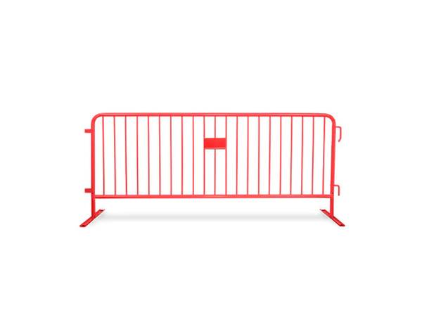 Red steel barricade