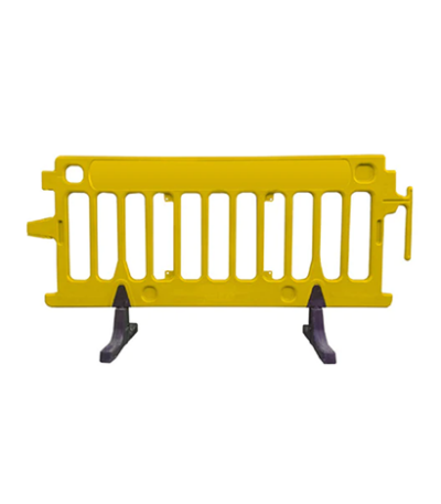 yellow plastic barricade