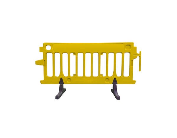 yellow plastic barricade