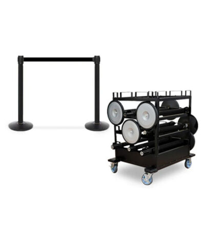 Stanchion and Cart Bundle - Black