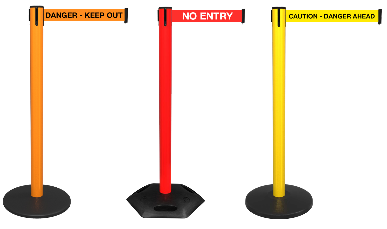 showing off safety barriers and answering the question what is a stanchion? 