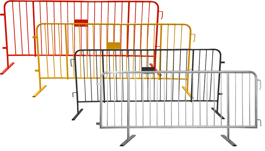 Picture of multiple different colored crowdmaster plus barricades