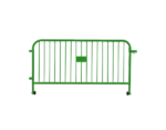 front view of green 6ft barricade gate