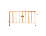 front view of orange 6ft barricade gate