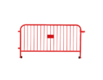 front view of red 6ft barricade gate