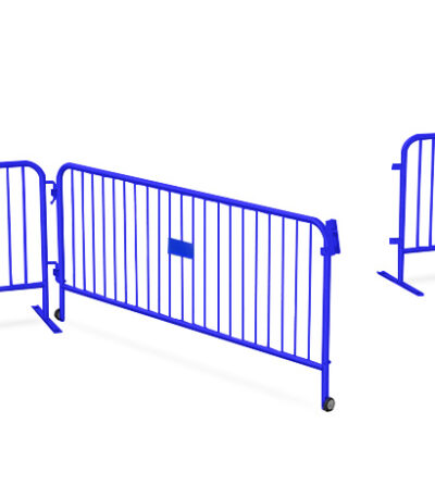 large blue barricade gate