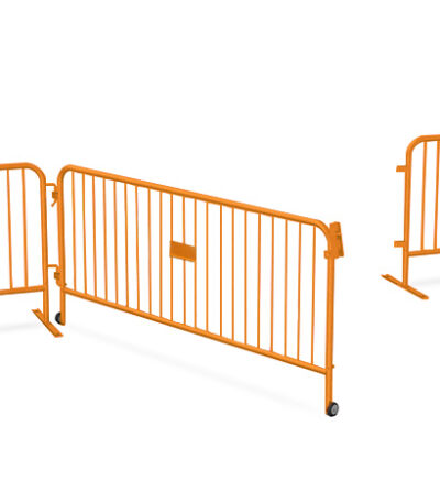 large orange barricade gate