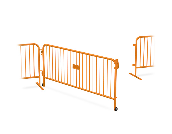 large orange barricade gate