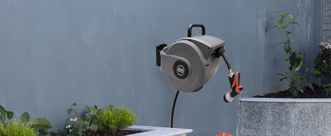 Garden Hose Reel In Use