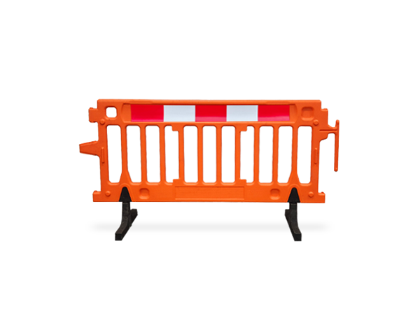 Orange Plastic Barricade with reflective strip