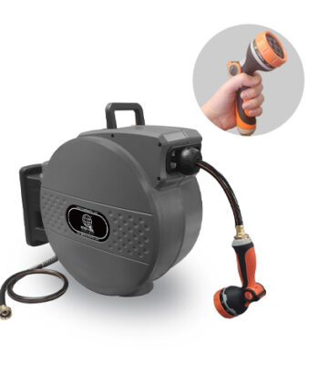 100ft gray garden hose reel